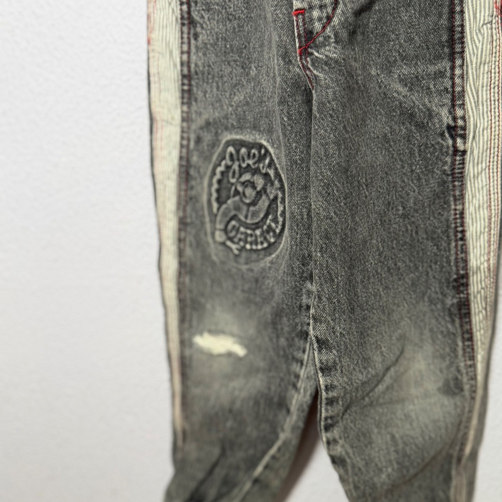 Vintage OshKosh Overalls Joe's Garage Gray Denim Kids Sz 5 Made USA Retro 90s - Picture 3 of 10